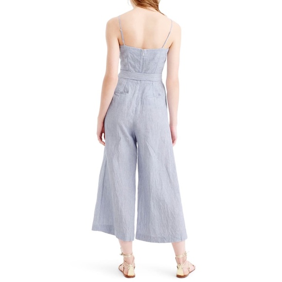 ❌SOLD❌J.Crew Striped Beauchamps Linen Jumpsuit. - Picture 4 of 10